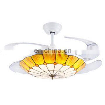 Factory Direct LED Stealth ceiling fan light fan lights Tiffany restaurant Stealth children fan light bedroom decoration