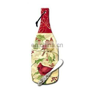 Wine Bottle Shaped Glass Cheese Board