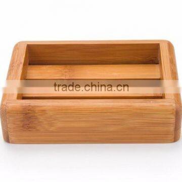 Custom engraved logo bamboo soap holder box