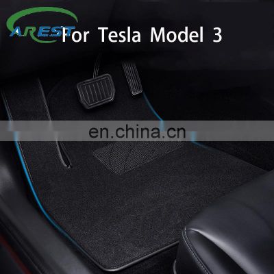 Car Floor Mats for Tesla Model 3 2021 Velvet Black Grey Foot Mat Car Interior Accessories Floor Mats for Tesla Model 3 Dropship