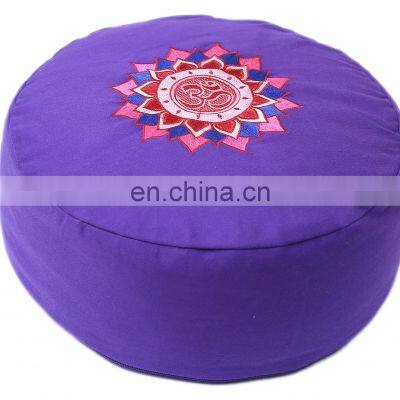 New embroidery designed Custom logo Indian zafu cushion made in India