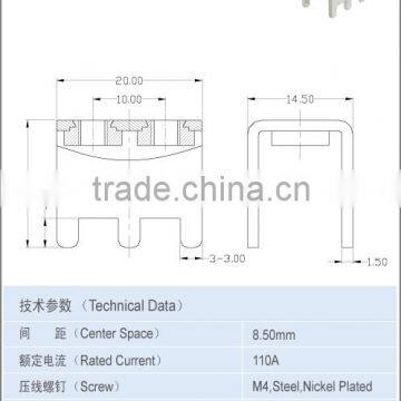 PCB Terminal Brass With Screw M4 AO-15/6J-N2 Silver Color photo-2