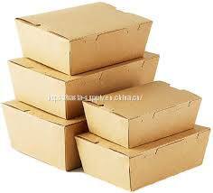 Eco friendly paper packaging containers for food brown kraft paper takeaway storage boxes