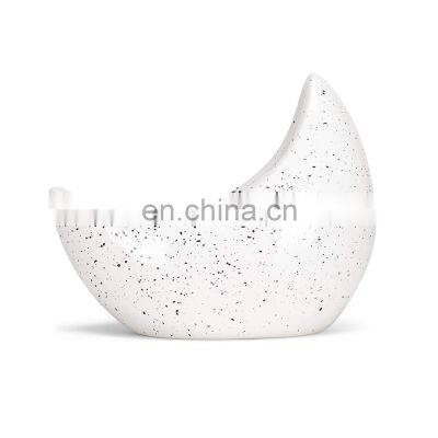 Moon Shaped Dot Speckle Ceramic Flower Planter Vase for Home Decor photo-4