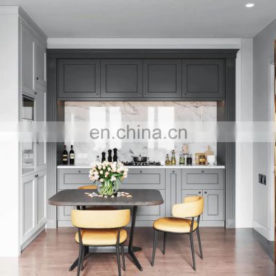 modern design high end kitchen cabinets handle-less look with LED