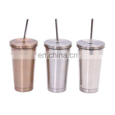 Factory Supply Personalized Glitter Stainless Steel Tumbler with Straw