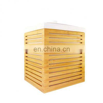 Bamboo Bathroom Accessory Set Soap Dispenser Toothbrush Holder Bath Bin Natural Wooden Bathroom Decoration Sets photo-3