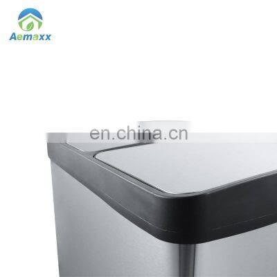 Горячее предложение! Металлический мусорный бак на 40 л/50 л с педальным приводом и двумя отделениями photo-4