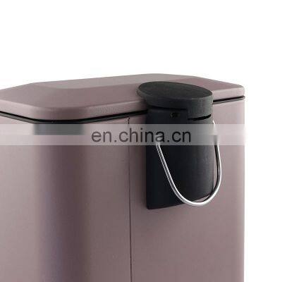 Rectangle Stainless Steel Strong Pedal Indoor Garbage Waste Bin Soft Close Kitchen Cabinet Trash Can photo-4