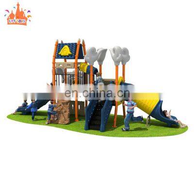 Guangzhou outdoor plastic play set kids playground equipment slides