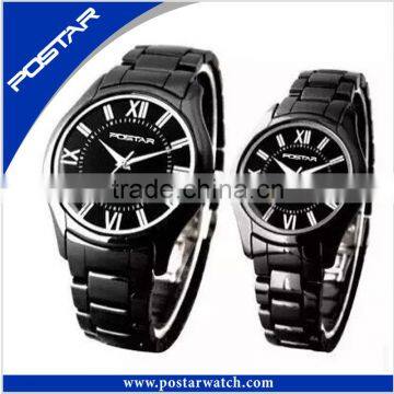 2016 Fashion OEM Couple Black Ceramic Band Watch