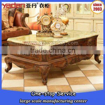 Heavy duty marble coffee table, sofa center table,high end wooden tea table with drawers                        
                                                Quality Choice