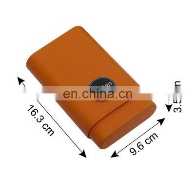 wholesale custom 3 Finger PU leather travel gift tube accessories holder cigar case