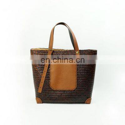 Handmade Seagrass Handbag Straw Shoulder bags with Adjustable Leather Handle Woven Tote Bag High Quality Wholesale