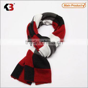 2015 Brand high quality factory price knit plaid cotton acrylic scarf