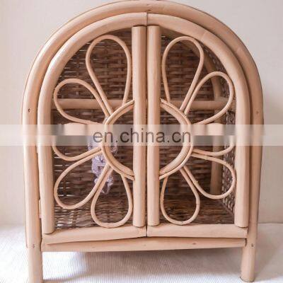 Rattan Floral Dresser Cabinet for Doll, Rattan Daisy Dolls Wardrobe Doll Furniture Kids Toys Mini Boho Vietnam Manufacturer photo-2