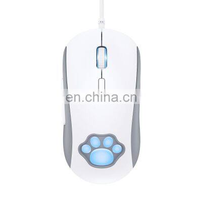 CW918 Cat Paw Game Mouse 7 Color RGB 7200DPI Universal Usb Wired Gaming Mouse For Computer