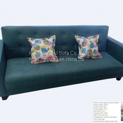 Dark Green Square Handrail Sofa Bed