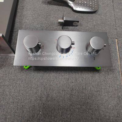 Shower Set With Grey Finish Waterfall Rainfall Showerhead Handheld Shower Head photo-2