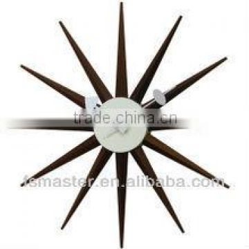 popularoriginal quality walnut sunshine star wall clock