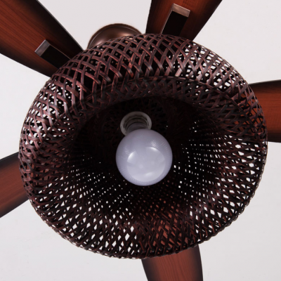 New Custom Rattan Ceiling Fan Light, Five Leaf Living Room Variable Frequency American Fan Light, （Wechat:13510231336） photo-4