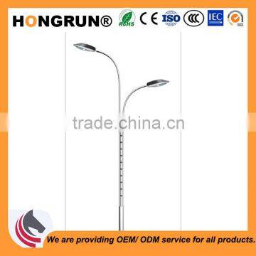 Asymmetrical High-low type Dual-arm street lamp pole for outdoor lighting