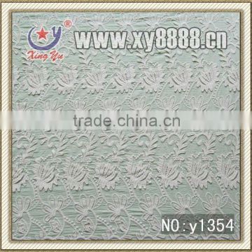 100% Cotton Fabric with Applique Lace Triming