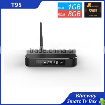 T95 Amlogic S905 Android TV Box Quad Core 1G RAM 8G ROM Metal Shell Digital Display Smart TV Box KODI 16.0