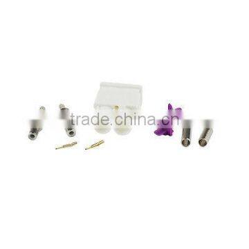 Straight Crimp White Double Twin Plug Fakra Connector for RG174 RG316