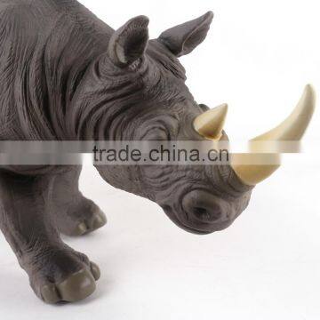 Hot Sell Cool Dinosaur Toys Vinyl 17'' Black Rhinoceros Toy For Children X012 photo-6