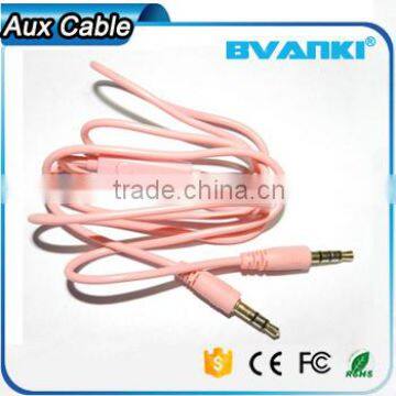 2016 new premium Wholesale China flat wire 3.5mm electrical audio Aux cable with mic bulk buy from china free samples