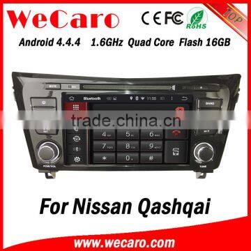 Wecaro Android 4.4.4 car dvd player 8" quad core for nissan qashqai radio mp3 player Android 1.6 ghz cpu 2014 2015