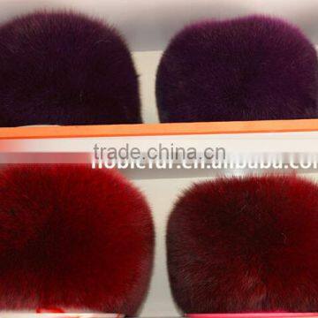 Christmas Present Cap Women Winter Warm Real Fox Fur Princess Hat With Tail