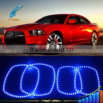 Headlight Retrofit LED Halo Rings RGB Color Changing angel eyes with Wifi Remote for Dodge Charger 2011-2014