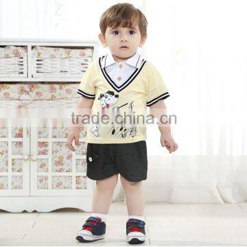 children boy's clothing sets,cute puppy designs,2014 Summer