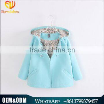 2015 Children New Fashion European Style Girl Woolen Coat Kids Double-breasted Wind Coat