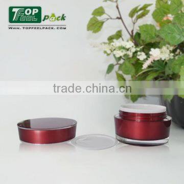 15g 30g 50g Crystal Red Plastic Jar With Screw Cap for Cosmetic Cream Jar