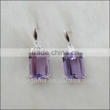 925 Sterling Silver Natural Amethyst Set Semi Precious Stone Jewelry Hong Kong Wholesale