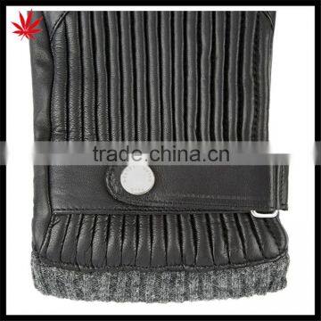 2016 Hot Selling Mens Genuine Leather Gloves With Knitted Cuff photo-2