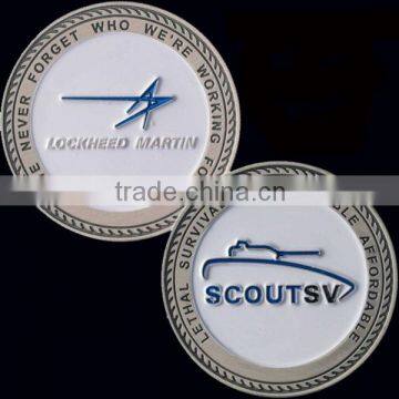 Silver Challenge Coins With Soft Enamel Filled