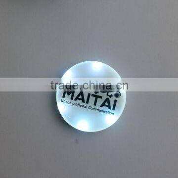 6 white lights promotional gift party blinking flashed LED pin badge