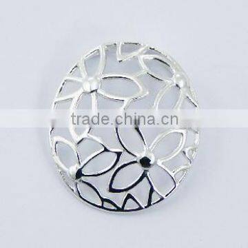 Sterling Silver Flowery Openwork Pendant