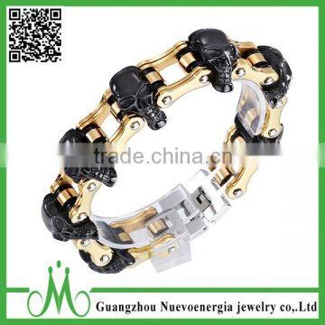 New Hot Skull 316L Stainless Steel Men Boy's Bicycle Chain Bracelet