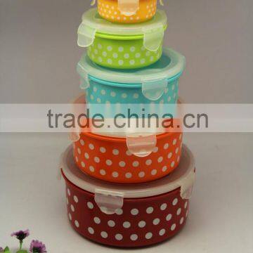 RYP3880 Set of 5 color bowls with lid