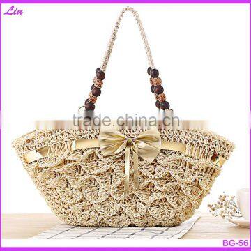 colorful stripe straw bag