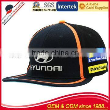 black and orange advertising embroidered snapback cap