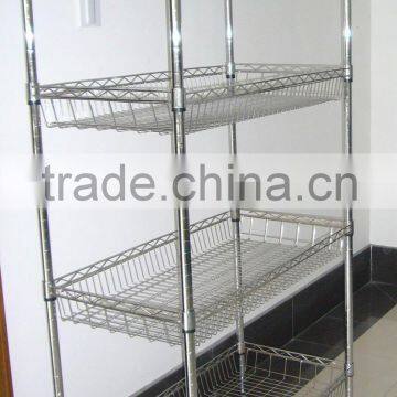 4-layer heavy duty wire shelf/display rack/wire shelves/wire mesh shelf