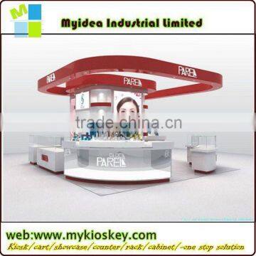 Wood Glass Cashier Counter With High Power LED Light