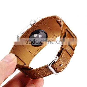ICARER with two bukle Genuine Leather Watch Band For 42mm Apple Watch Bracelet 3 Wear Method with Metal connector MT-4888