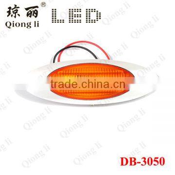 NEW PC Lens Chrome Housing Super Bright Oval Amber Super Bright LED Side Light